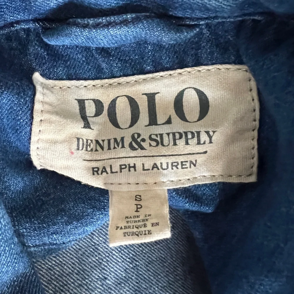 Polo Ralph Lauren - Oversized Women’s  Denim Jacket Blue Military Style Sz S - Picture 9 of 17